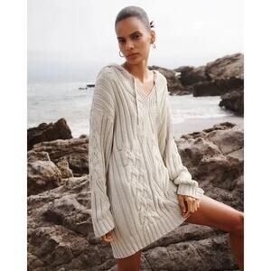 G. Label by Goop Silberg Cable Surf Sweater Dress Size Medium